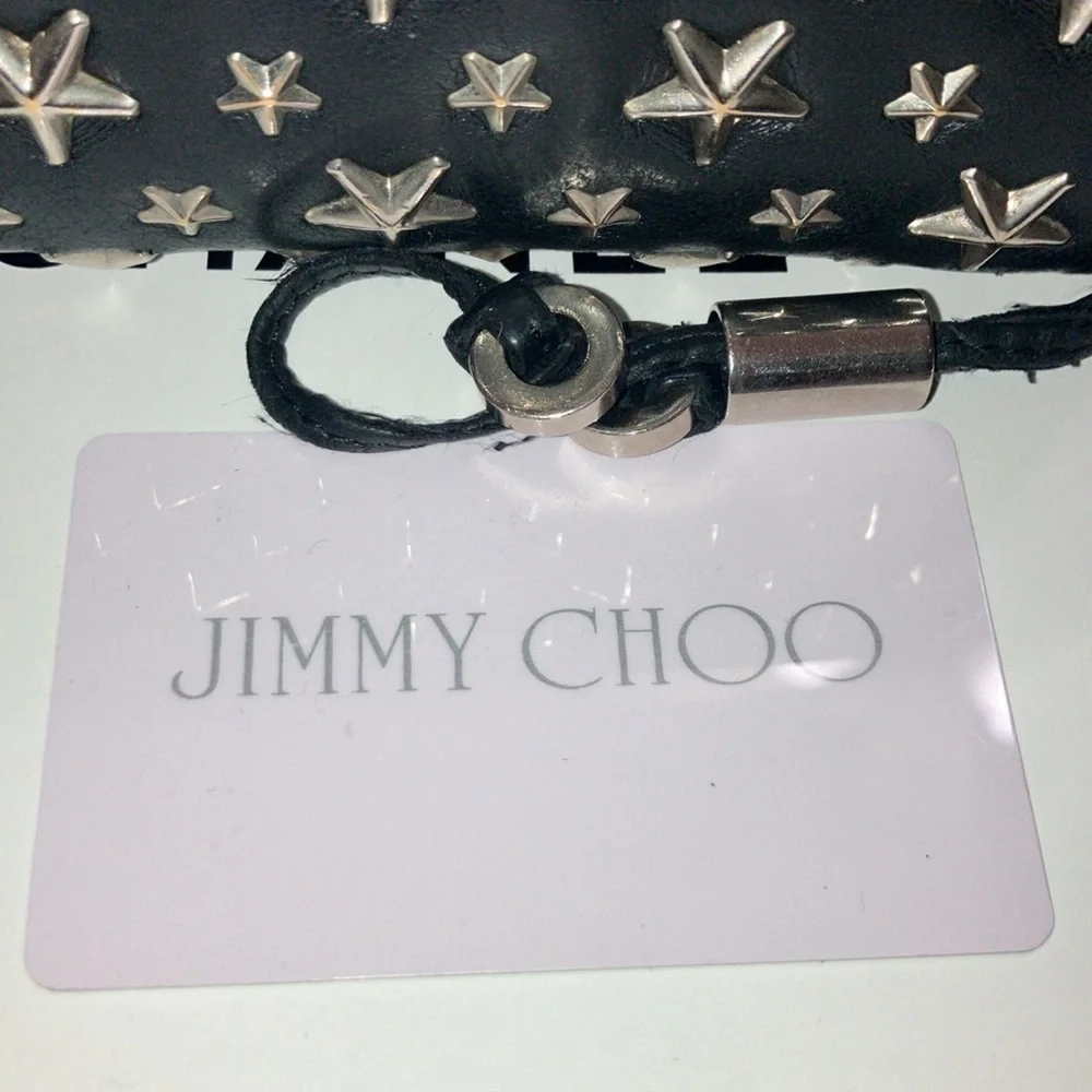Jimmy Choo Black Long Wallet with Silver Stars with COA
